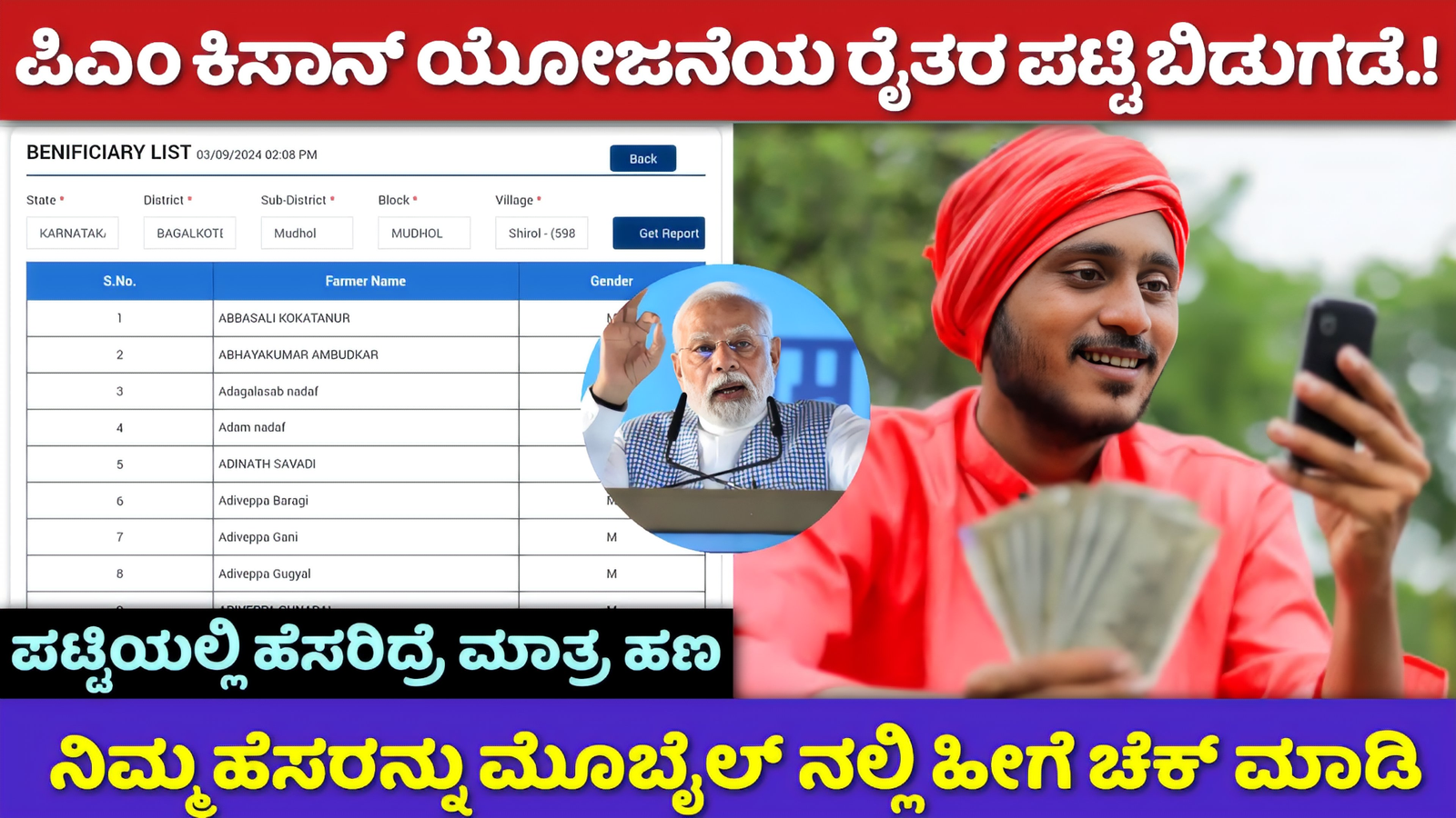 PM Kisan Samman Nidhi: ಪಿಎಂ ಕಿಸಾನ್ ಯೋಜನೆಯ ರೈತರ ಪಟ್ಟಿಯನ್ನು ಬಿಡುಗಡೆ ಮಾಡಿದ್ದು! ಈ ಪಟ್ಟಿಯಲ್ಲಿ ಹೆಸರಿದ್ದರೆ ಮಾತ್ರ ಹಣ ಜಮಾ ಆಗುತ್ತದೆ! ಹೀಗೆ ಚೆಕ್ ಮಾಡಿ!